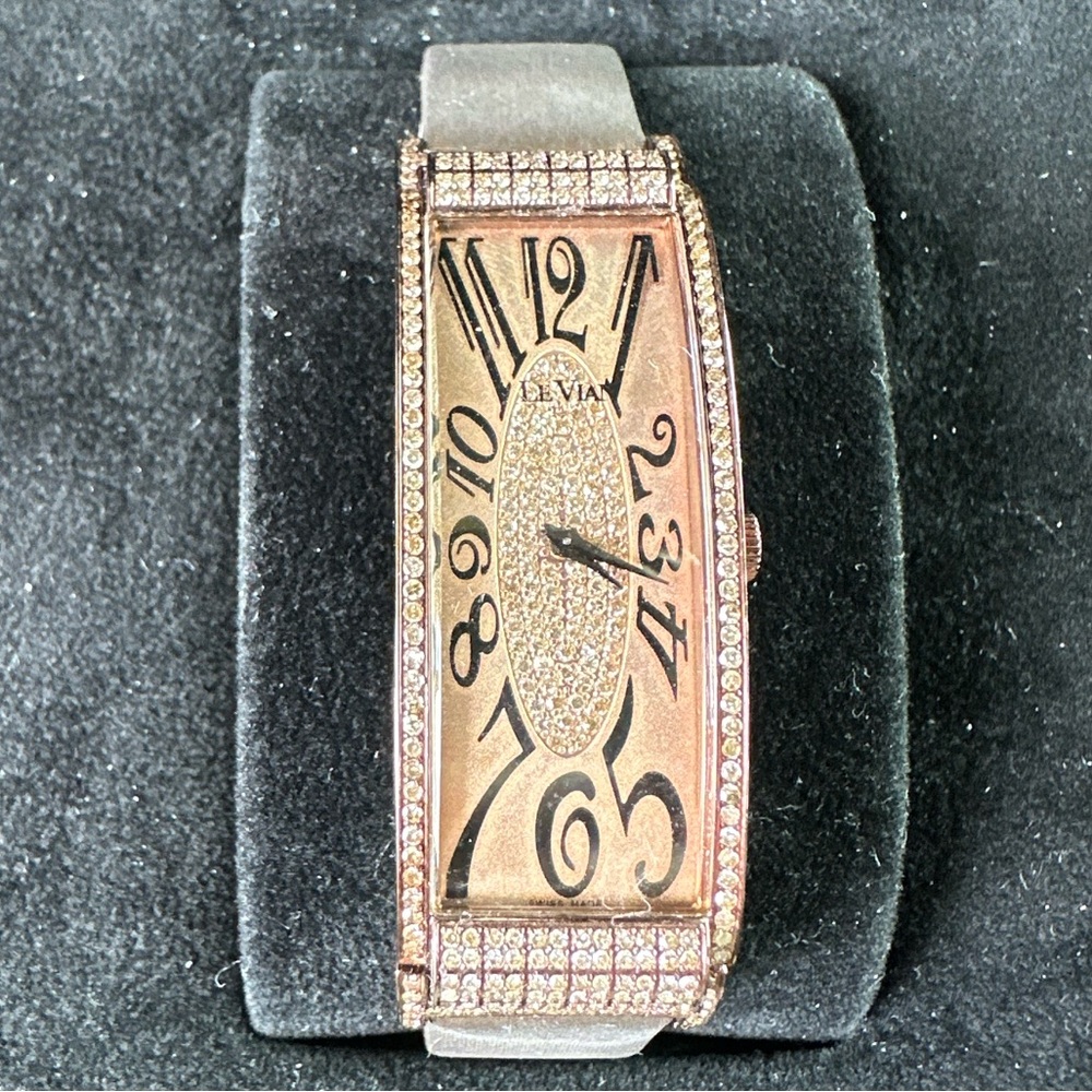 A LeVain Chocolate Diamond Watch in Rose gold.
